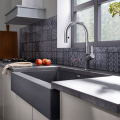 Pull-Down Kitchen Faucet, Urbena, Dual Spray, Single Handle, Cinder/Chrome