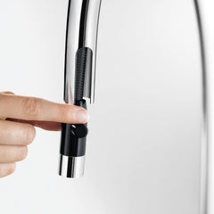 Pull-Down Kitchen Faucet, Urbena, Dual Spray, Single Handle, Cinder/Chrome