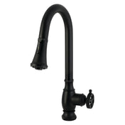 Pull-Down Kitchen Faucet, Wendell, Single Handle in Matte Black