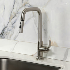 Pull-Down Kitchen Faucet, Whitaker, Single-Handle in Brushed Nickel