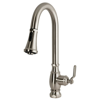 Pull-Down Kitchen Faucet, Whitaker, Single Handle in Brushed Nickel