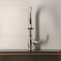 Pull-Down Kitchen Faucet, Whitaker, Single Handle in Brushed Nickel