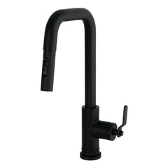 Pull-Down Kitchen Faucet, Whitaker, Single Handle in Matte Black