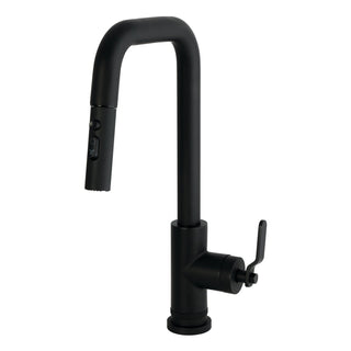 Pull-Down Kitchen Faucet, Whitaker, Single Handle in Matte Black