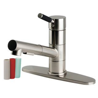 Pull-Out Kitchen Faucet, Kaiser, Single Handle in Brushed Nickel