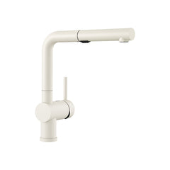 Pull-Out Kitchen Faucet, Linus, Single Handle, Low Arc, Brass, White