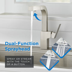 Pull-Out Kitchen Faucet, Mid-Town, Single Handle, Stainless Steel