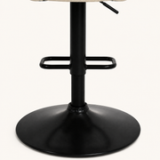 Detail | the matte black pedestal column, hydraulic lever, footrest bracket and base plate