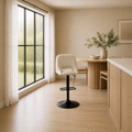 Scale | the stool against a full floor-to-ceiling window in the flax dining room, true size