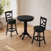 Full set | all three pieces, the table and both stools, shown together