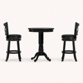 Side profile | true side view of one stool's footrest ring and the pedestal's curved foot