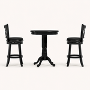 Side profile | true side view of one stool's footrest ring and the pedestal's curved foot
