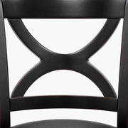 Texture | close-up on the X-back joinery and black finish wood grain
