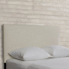 Queen Headboard, Adjustable Height Panel in Talc Polyester