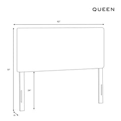 Queen Headboard, Adjustable Height Panel in Talc Polyester