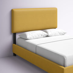 Queen Headboard, Adjustable Height Panel in Talc Polyester