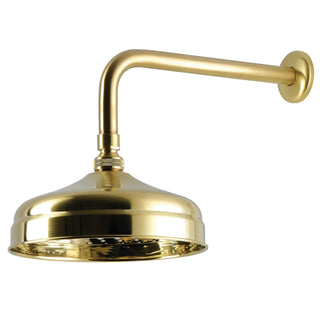 Rain Shower Head, Trimscape, 8-Inch Round with 12-Inch Arm in Brushed Brass