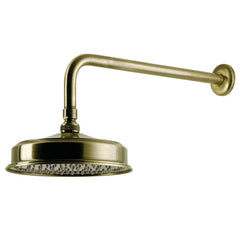 Rain Shower Head, Trimscape, 8 Inch Round with 17 Inch Arm in Antique Brass