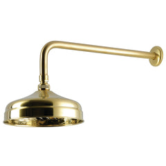 Rain Shower Head, Trimscape, 8 Inch Round with 17 Inch Arm in Brushed Brass