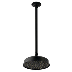 Rain Shower Head with Arm, Trimscape, 8-Inch Round Ceiling Mount in Matte Black