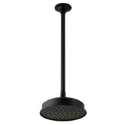 Rain Shower Head with Arm, Trimscape, 8-Inch Round Ceiling Mount in Matte Black