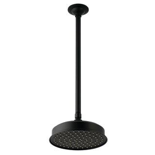 Rain Shower Head with Arm, Trimscape, 8-Inch Round Ceiling Mount in Matte Black