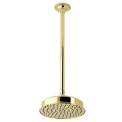 Rain Shower Head with Ceiling Arm, Trimscape, 8 Inch Round in Polished Brass