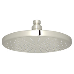 Rain Showerhead, Ceiling Mount, 8 Inch Round, Brass, Polished Nickel