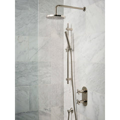 Rain Showerhead, Ceiling Mount, 8 Inch Round, Brass, Polished Nickel