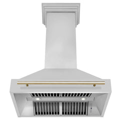 Range Hood, Autograph Edition, Wall Mount, 36 in., Stainless Steel and Polished Gold