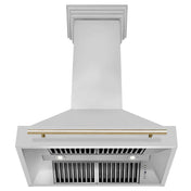 Range Hood, Autograph Edition, Wall Mount, 36 in., Stainless Steel and Polished Gold