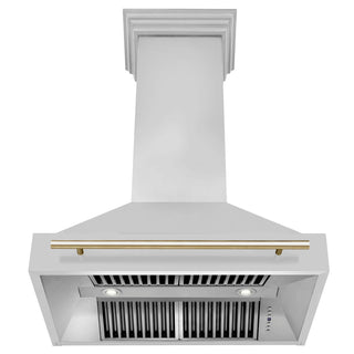Range Hood, Autograph Edition, Wall Mount, 36 in., Stainless Steel and Polished Gold
