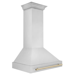 Range Hood, Autograph Edition, Wall Mount, 36 in., Stainless Steel and Polished Gold