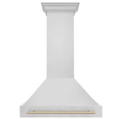 Range Hood, Autograph Edition, Wall Mount, 36 in., Stainless Steel and Polished Gold