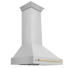 Range Hood, Autograph Edition, Wall Mount, 36 in., Stainless Steel and Polished Gold