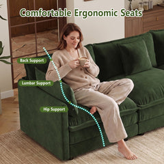 Reading Armchair, Green Chenille with Black Legs