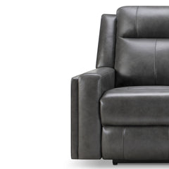 Recliner, Gray Leather with Black Metal Legs