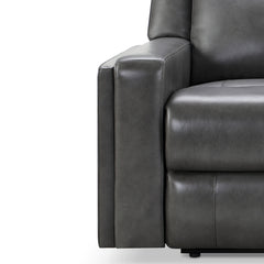 Recliner, Gray Leather with Black Metal Legs