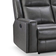 Recliner, Gray Leather with Black Metal Legs