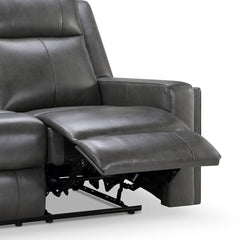 Recliner, Gray Leather with Black Metal Legs