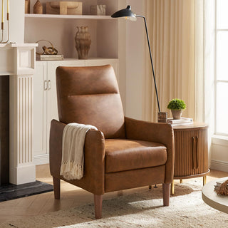 Recliner, Single Seat with Metal Frame, Brown
