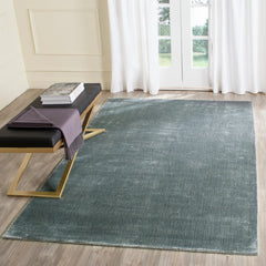 Rectangle Area Rug, 6 ft x 9 ft with Rayon Viscose and Cotton in Rock