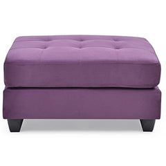 Rectangle Ottoman, 38 in W, Tufted with Microfiber Upholstery