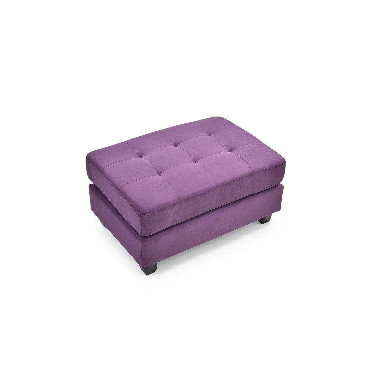 Rectangle Ottoman, 38 in W, Tufted with Microfiber Upholstery
