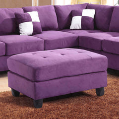 Rectangle Ottoman, 38 in W, Tufted with Microfiber Upholstery