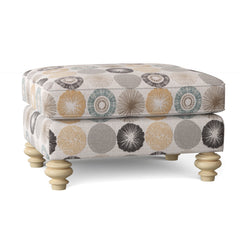 Rectangle Ottoman, Gray Twill with Wood Legs