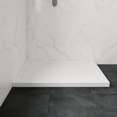 Rectangle Shower Base, Hidden Side Drain, Acrylic, 54 x 32 In, White