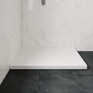 Rectangle Shower Base, Hidden Side Drain, Acrylic, 54 x 32 In, White