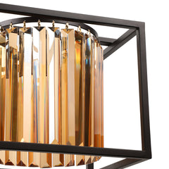 Rectangular Chandelier, 3 Lights, Oil Rubbed Bronze with Crystal Accents