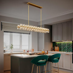 Rectangular Chandelier with 60 Lights and Clear K9 Crystal Shades